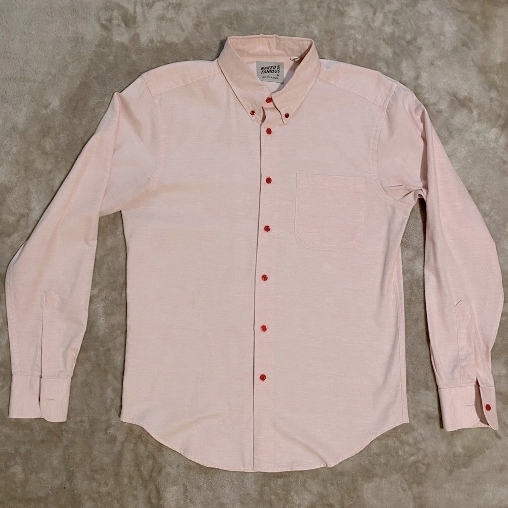 Naked & Famous lightweight Oxford Shirt Dyed w/ Strawberries